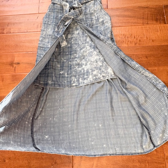 Split Front Plaid Chambray Midi Dress Size 4 by Kut From The Kloth Jules - Picture 7 of 16